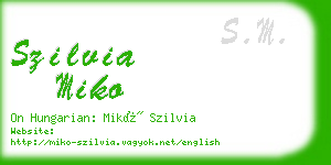 szilvia miko business card